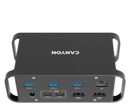 Stacja dokująca do laptopa CANYON Stacja dokująca DS-95 2*4K UHD 14 w 1 USB-C Szara